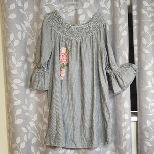 Mlle Gabrielle Striped Floral Dress size 3x